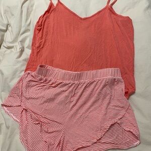 Old Navy Coral Top and Striped Shorts Set
